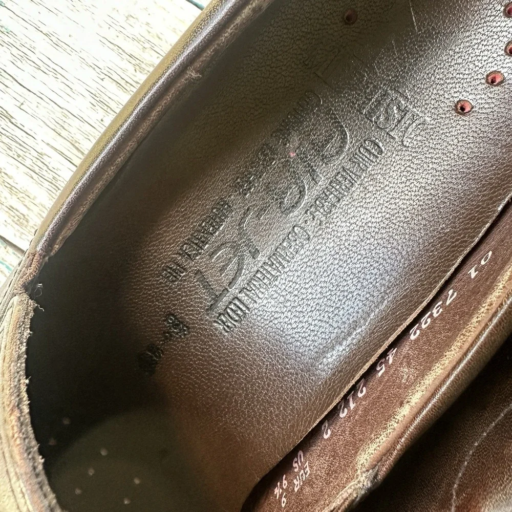 Mephisto Air-Jet Shoes Men's 9.5 US Brown Leather Slip-On Loafers Made in France